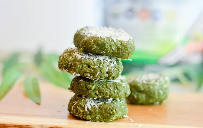 Chewy Matcha Greens Coconut Cookies