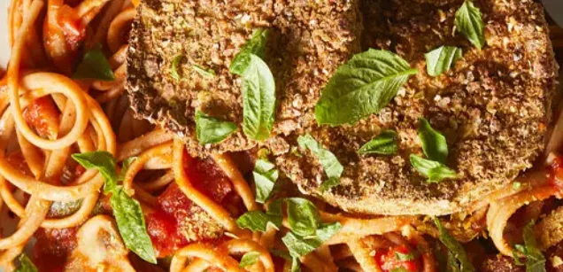 Air-Fryer Eggplant Parmesan with Pasta