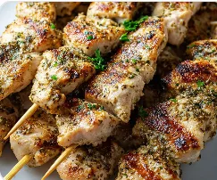 Garlic Parmesan Chicken Skewers
