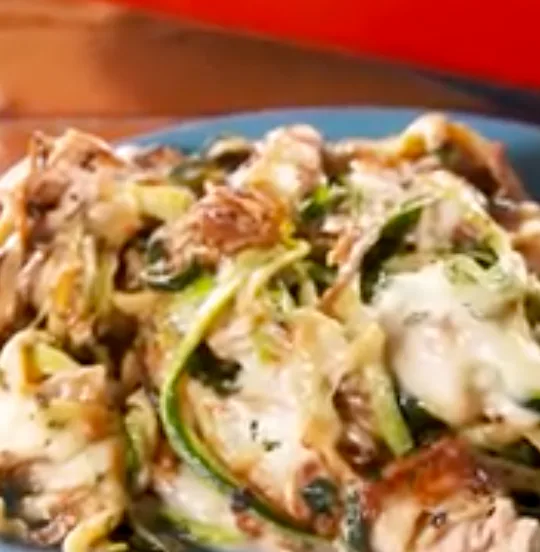 French Onion Chicken Zoodle Bake
