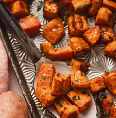 Roasted Sweet Potato Cubes