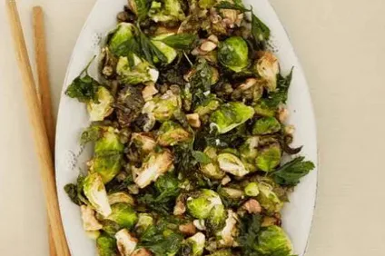 Brussels Sprouts Stir-Fry with Walnuts
