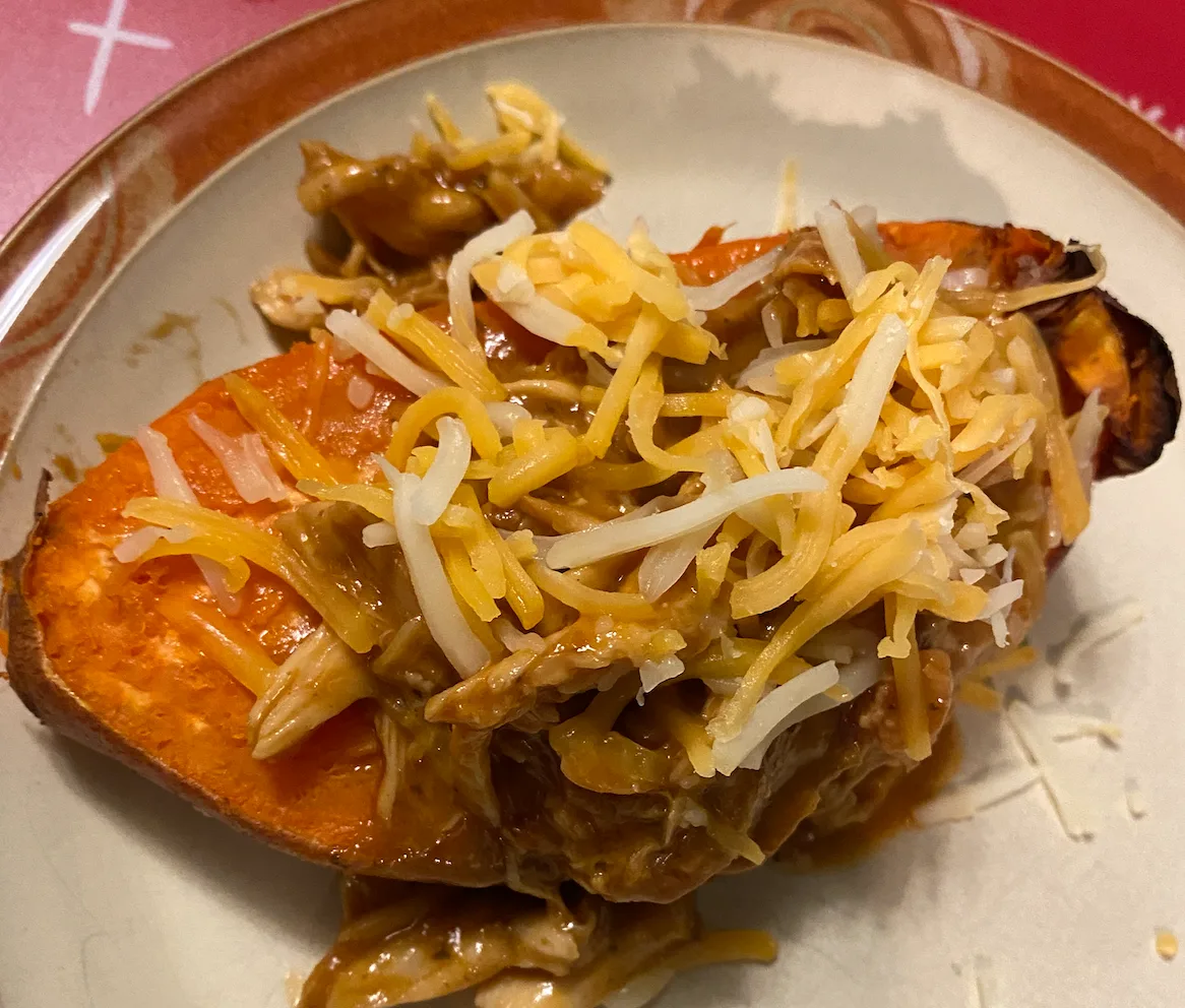 BBQ Chicken Loaded Sweet Potatoes