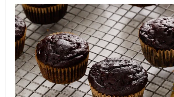 Double Dark Chocolate Zucchini Muffins