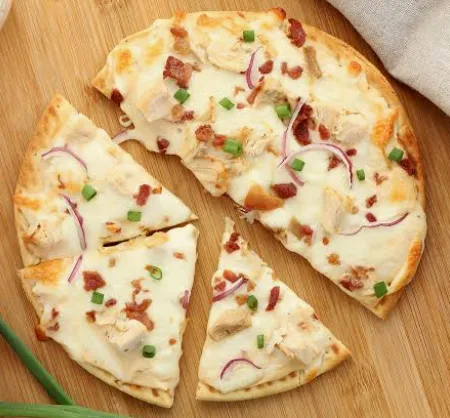 Air-Fryer Mini Pizzas with Alfredo Sauce