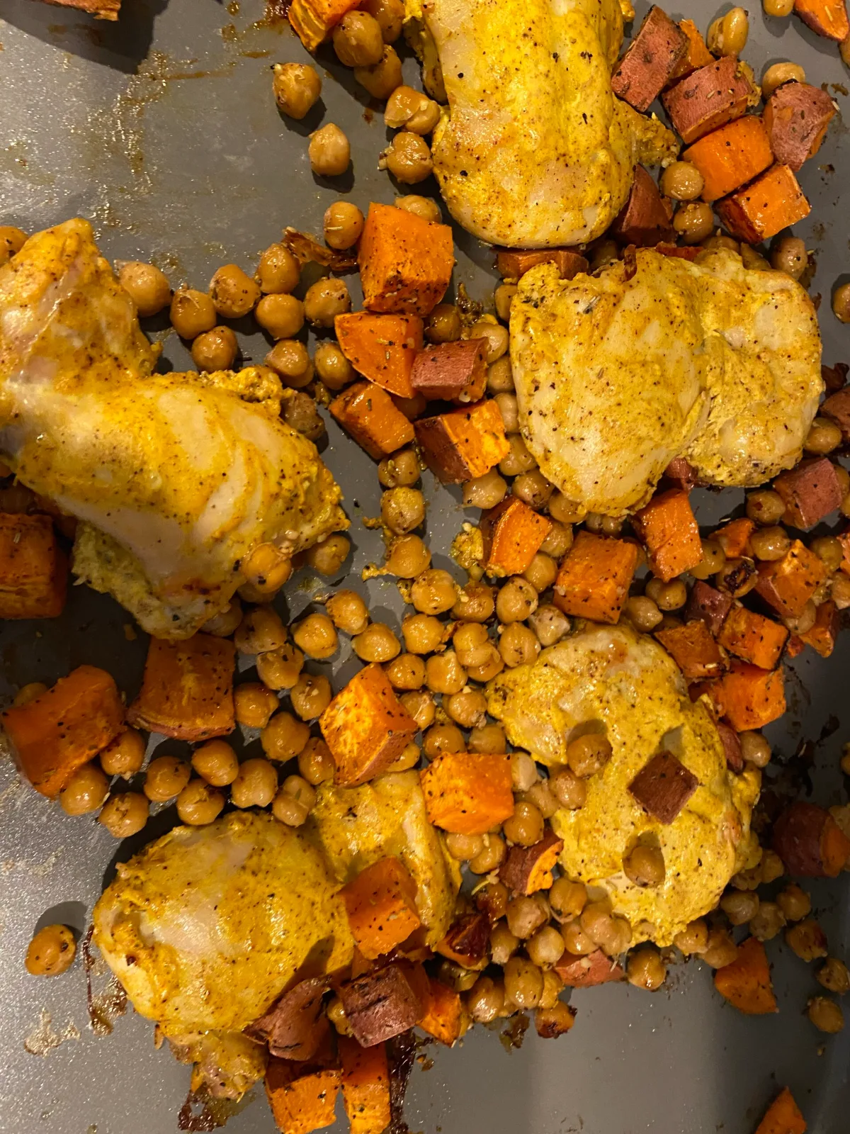 Sheet Pan Turmeric Chicken and Sweet Potatoes